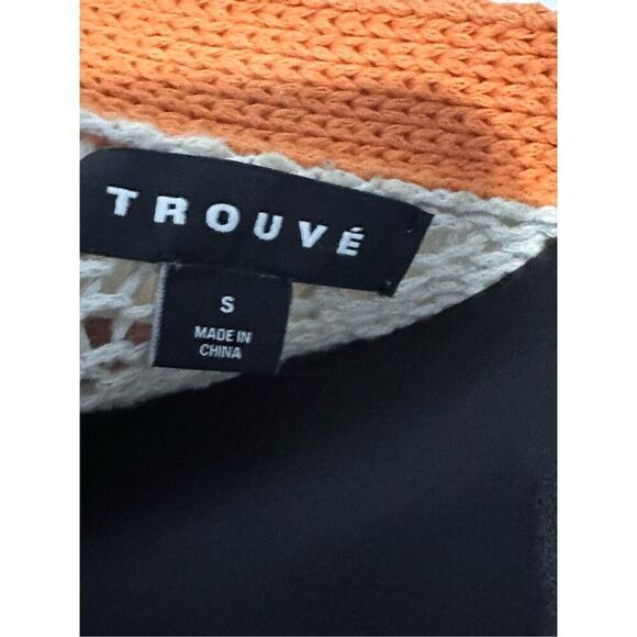 Beautiful Trouvé Tan orange knitted  button up Front Cardigan Size S Long sleeve - Picture 4 of 5